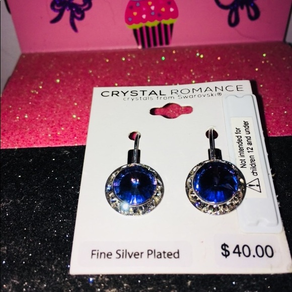 💜Purple Crystal Silver Earrings💜 - Picture 7 of 8